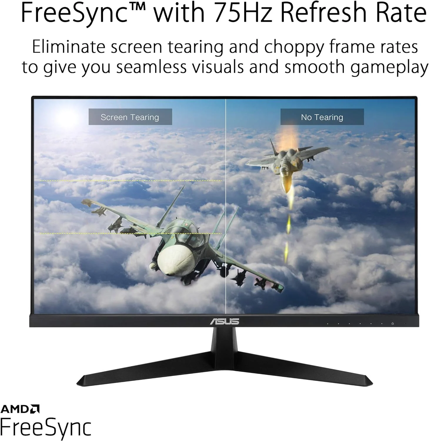 ASUS VY249HE 23.8” Eye Care Monitor, 1080P Full HD, 75Hz, IPS, Adaptive-Sync/FreeSync, Eye Care Plus, Color Augmentation, Rest Reminder, Antibacterial Surface, HDMI VGA, Frameless, VESA Wall Mountable (Certified Refurbished) - Image 6