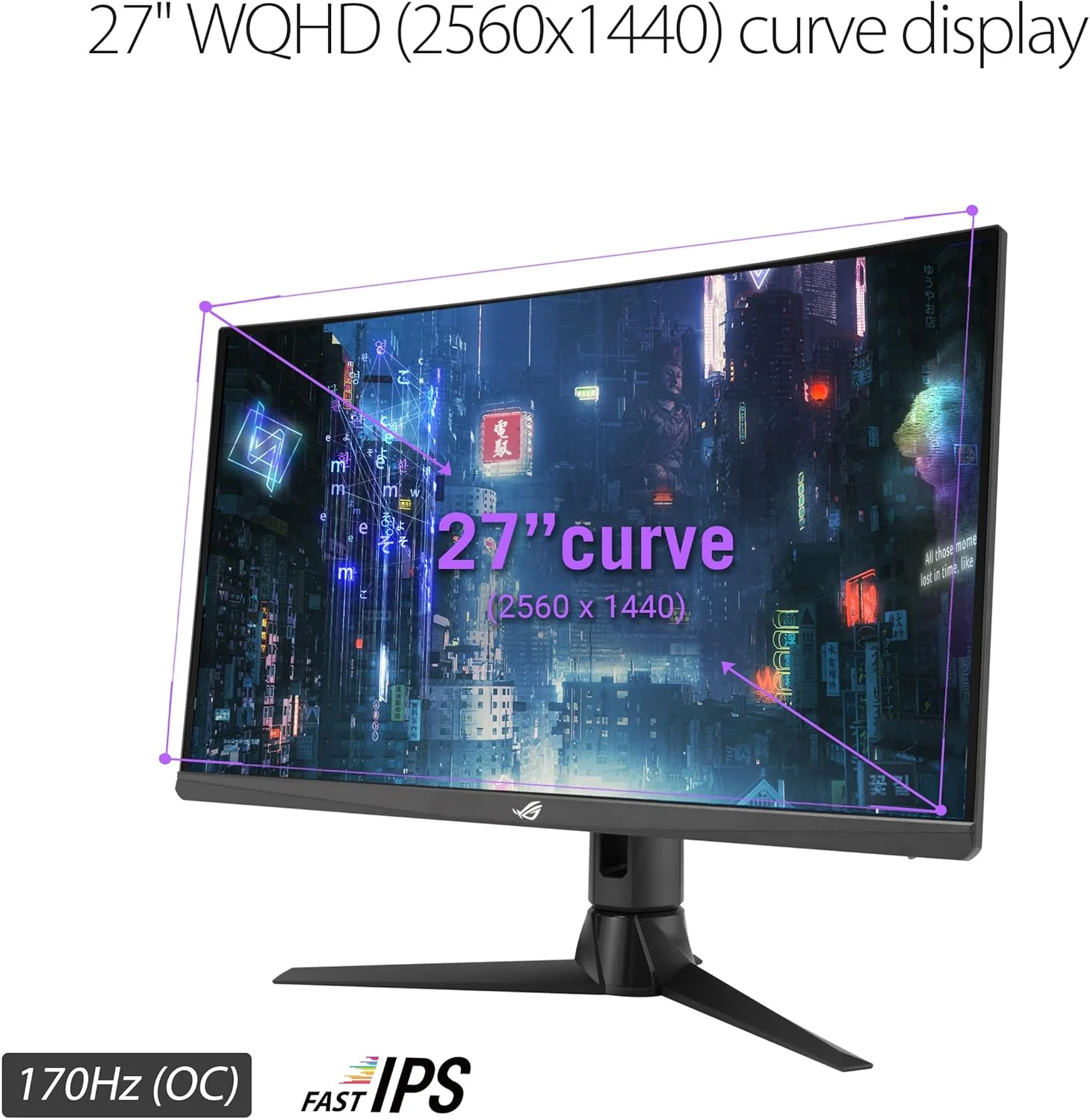 ASUS ROG Strix XG27AQV 27" 16:9 WQHD 170Hz Curved IPS LED HDR Gaming Monitor (Certified Refurbished) - Image 5