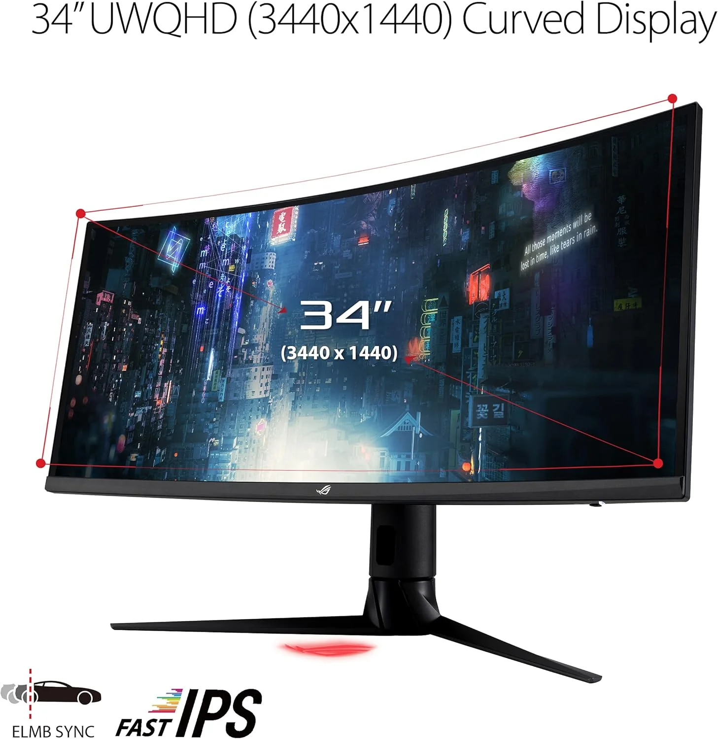 ASUS ROG Strix 34” Ultra-Wide Gaming Monitor (XG349C) - UWQHD (3440 x 1440), 180Hz, 1ms, Extreme Low Motion Blur Sync, 135% sRGB, G-SYNC, HDR 400, Eye Care, USB-C, DisplayPort, HDMI (Certified Refurbished) - Image 7