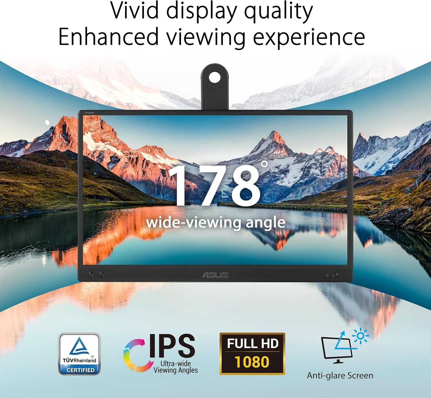 Asus ZenScreen MB166CR 16" Class Full HD LED Monitor (Certified Refurbished) - Image 6
