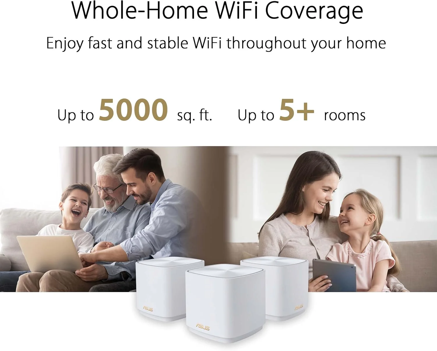 ASUS ZenWiFi AX Mini (XD5) Tri-Band Whole Home Mesh WiFi System WiFi 6, 802.11ax, up to 3500 sq ft & 25+ Devices, AiMesh, Lifetime Free Internet Security, Parental Controls, Easy Setup (Certified Refurbished) - Image 6