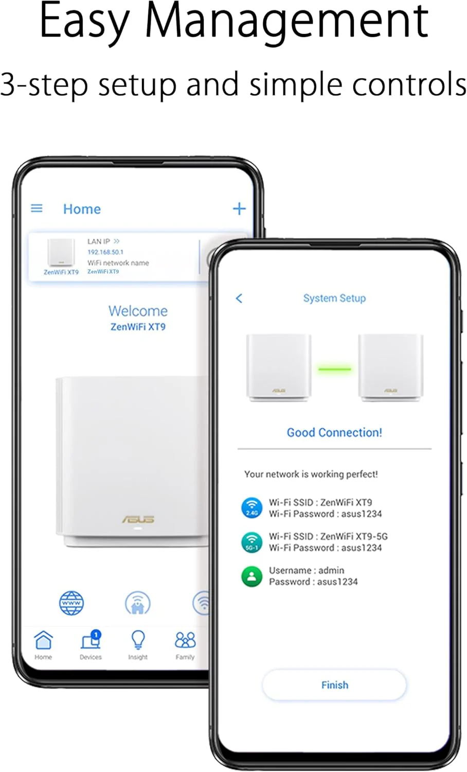 ASUS ZenWiFi XT9 AX7800 Tri-Band WiFi6 Mesh WiFiSystem (2Pack), 802.11ax, up to 5700 sq ft & 6+ Rooms, AiMesh, Lifetime Free Internet Security, Parental Controls, 2.5G WAN Port, UNII 4 (Certified Refurbished) - Image 8