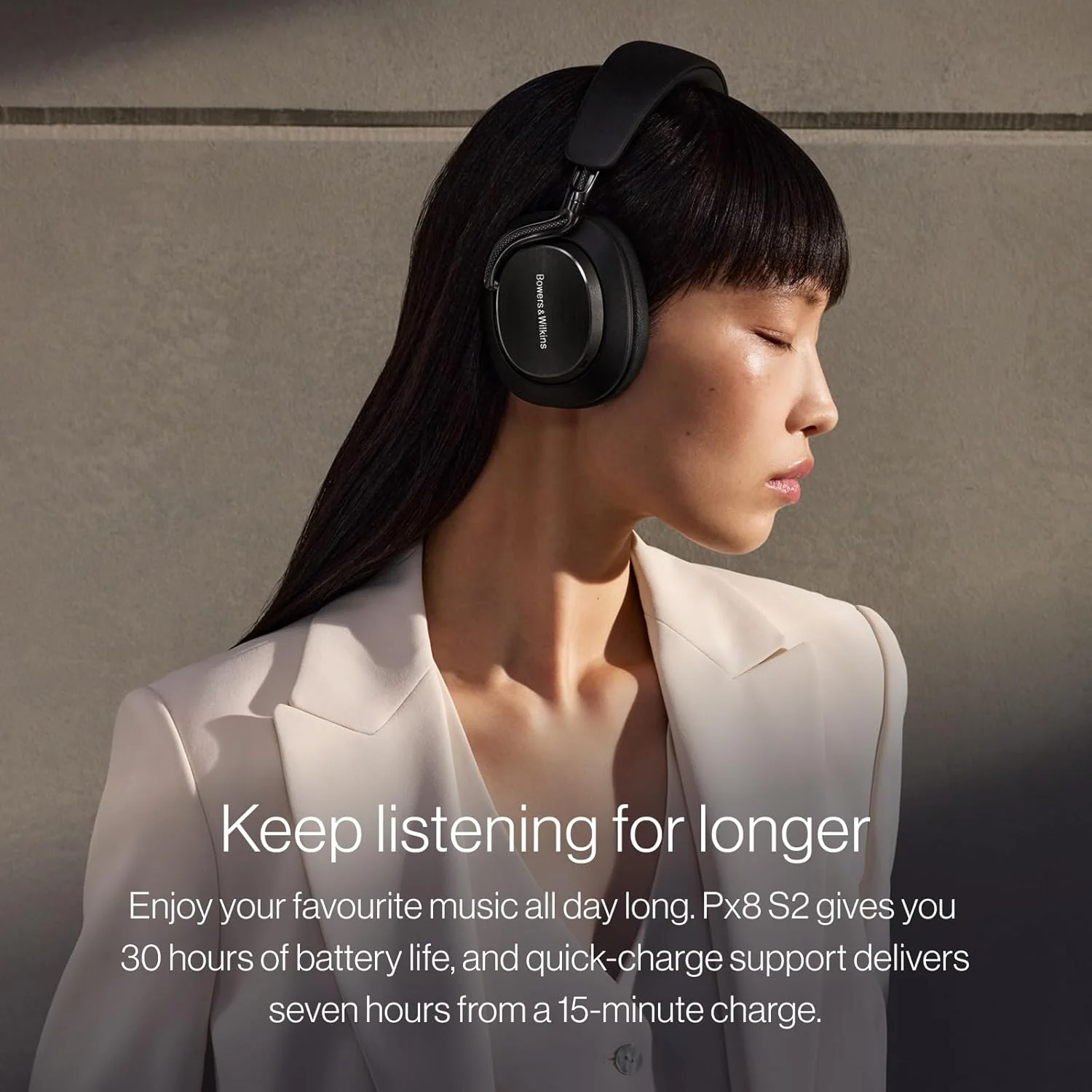 Bowers & Wilkins Px8 S2 Wireless Over-Ear Headphones, Active Noise Cancelling & Transparency Mode, High-Res Playback, 30H Playtime with Quick Charge Support, Bluetooth Headphones (Certified Refurbished) - Image 9