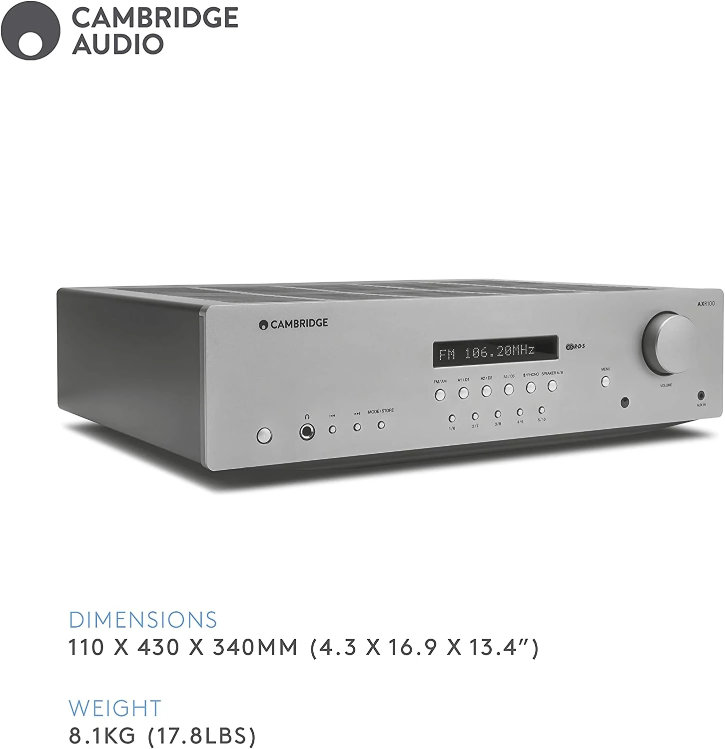 Cambridge Audio AXR100 Stereo Receiver with Bluetooth (Certified Refurbished) - Image 3