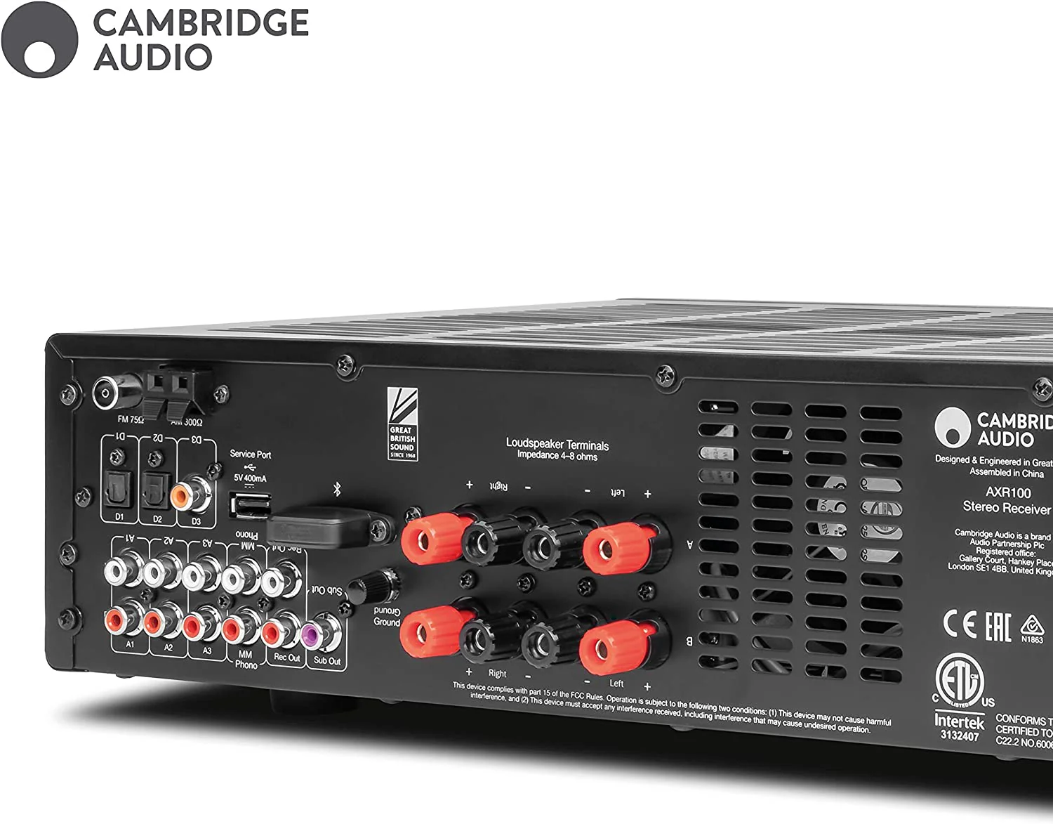 Cambridge Audio AXR100 Stereo Receiver with Bluetooth (Certified Refurbished) - Image 6