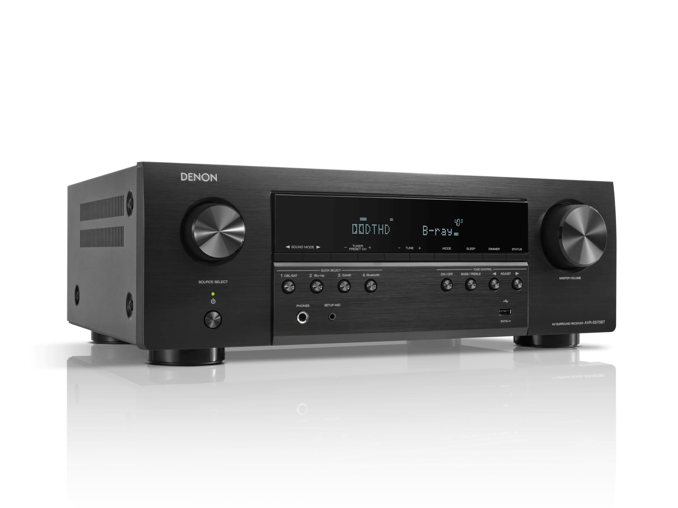 Denon AVR-S570BT 5.2 Ch. 70W 8K AV Receiver with Dolby Atmos (Refurbished)