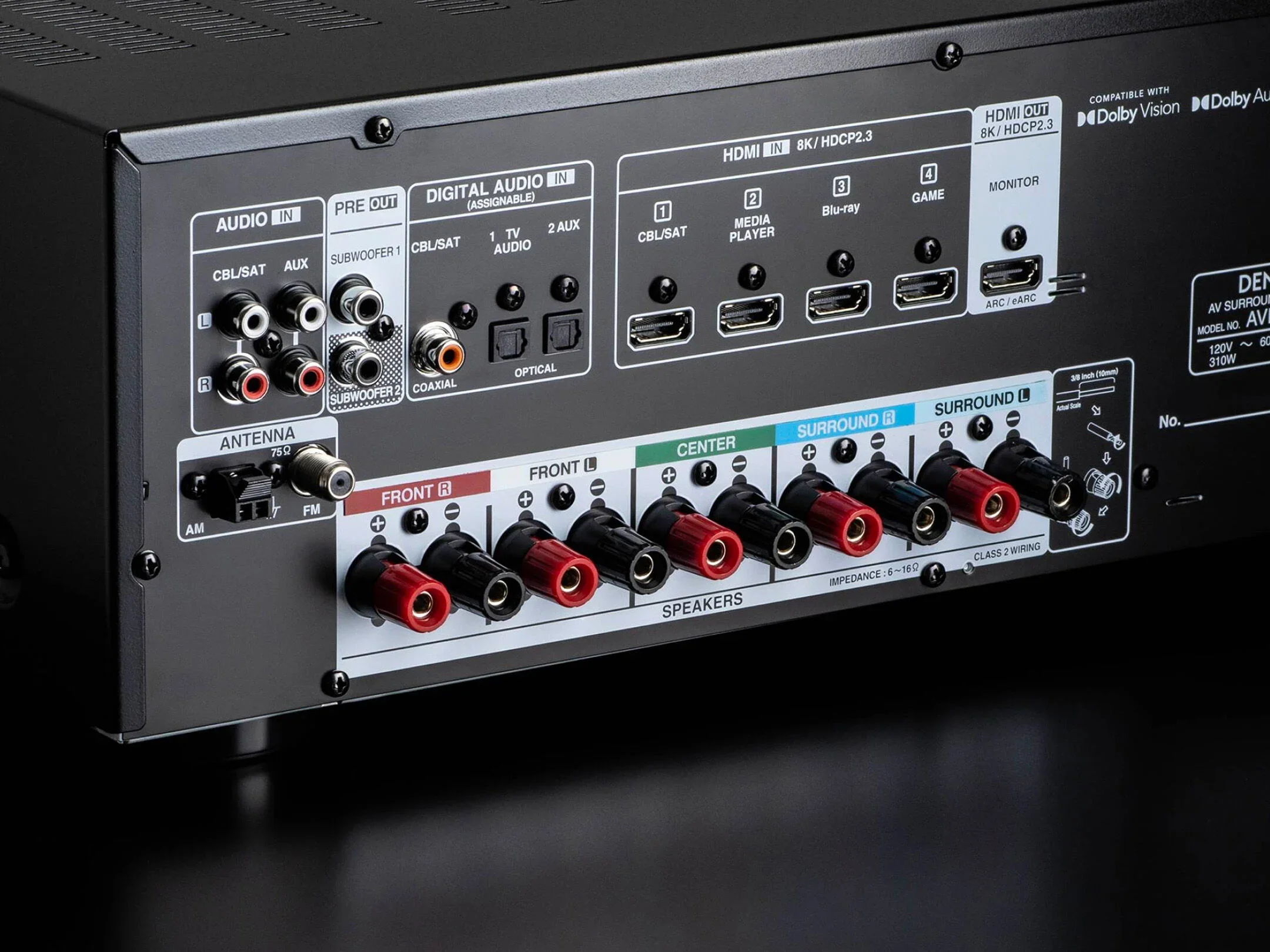Denon AVR-S570BT 5.2 Ch. 70W 8K AV Receiver with Dolby Atmos (Refurbished) - Image 3