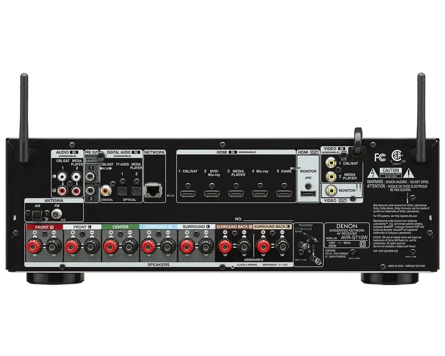 Denon AVR-S710W 7.2-channel home theater receiver with Wi-Fi, Bluetooth, Apple AirPlay, and Dolby Atmos (Refurbished) - Image 3