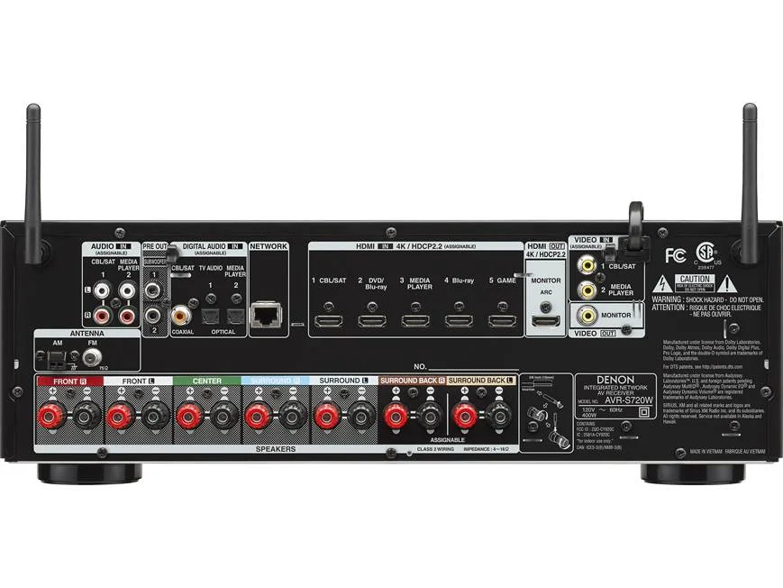 Denon AVR-S720W 7.2-channel home theater receiver with Wi-Fi, Bluetooth, Apple® AirPlay, and Dolby Atmos (Certified Refurbished) - Image 2