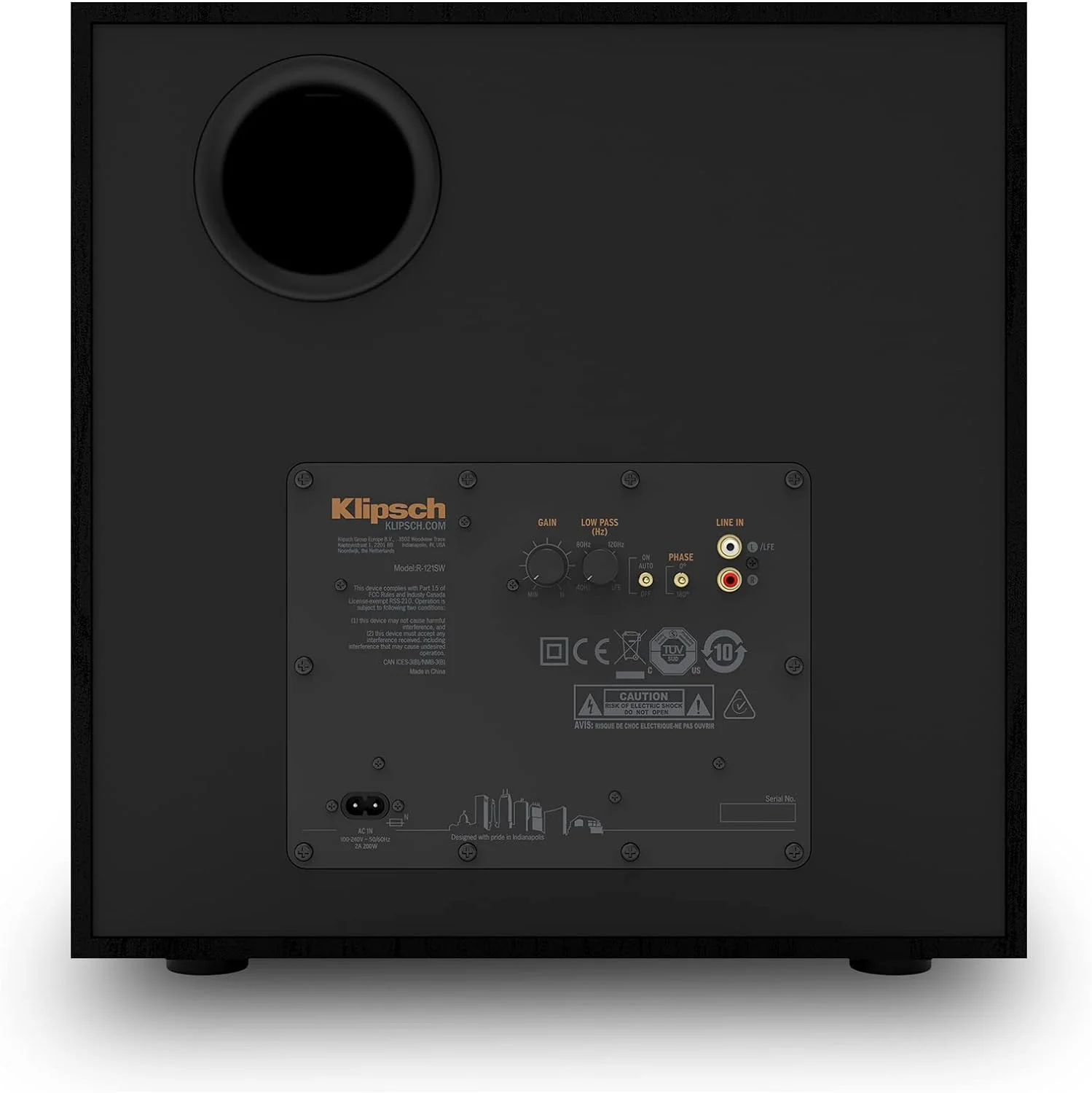 Klipsch Reference R-121SW 12” Front-Firing Subwoofer with revamped Spun-Copper thermoformed crystalline Polymer woofers (Certified Refurbished) - Image 4