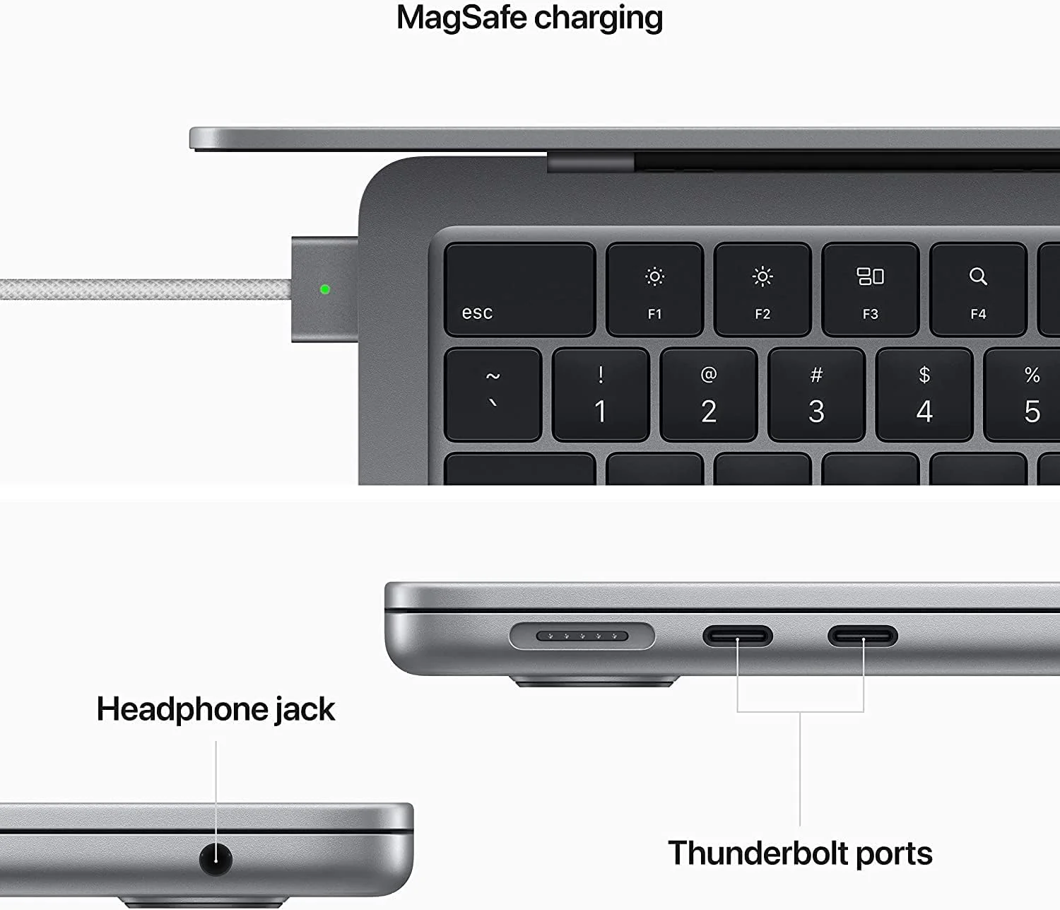 Macbook Air (13", 2022, M2 series) - Space Gray (Certified Refurbished) - Image 4