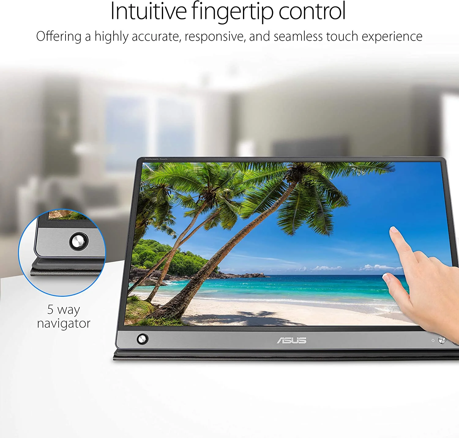ASUS ZenScreen Touch MB16AMT USB portable monitor 16" (15.6 inch viewable), IPS, Full HD, 10-point Touch, Built-in Battery, Hybrid Signal Solution, USB Type-C, Micro-HDMI (Certified Refurbished) - Image 2