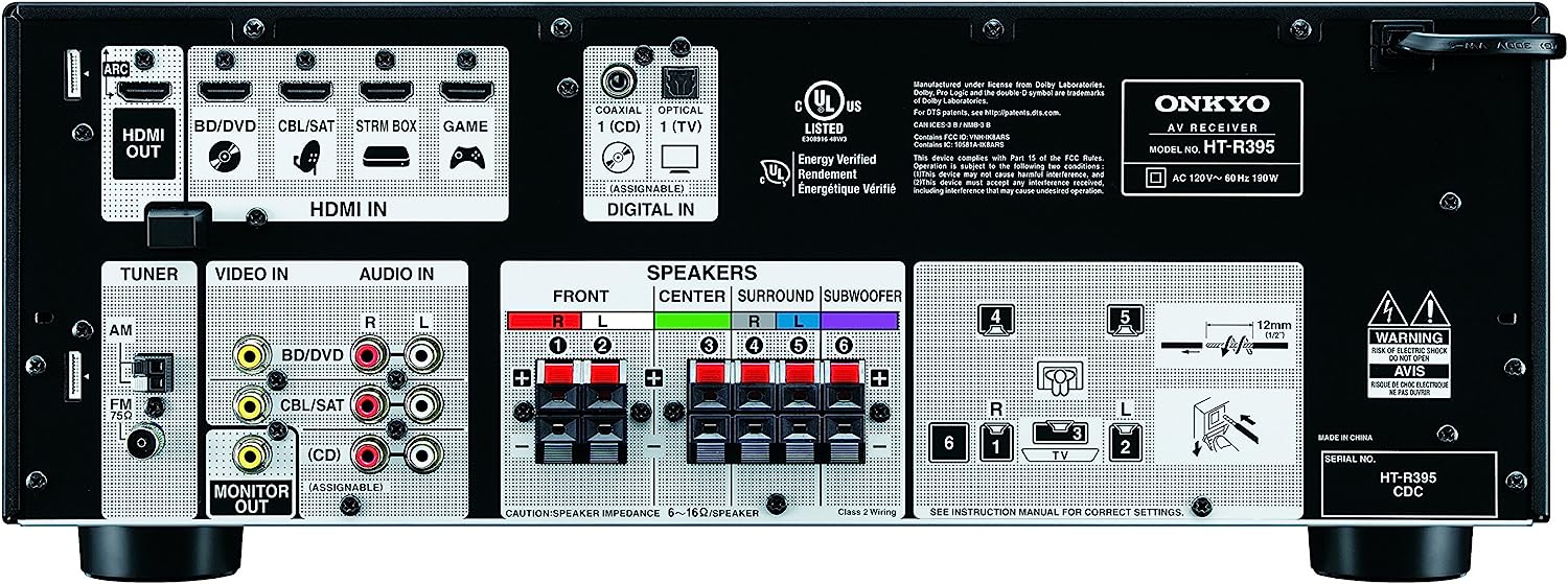 Onkyo HT-R393 5.1 A/V Receiver (Certified Refurbished) - Image 2