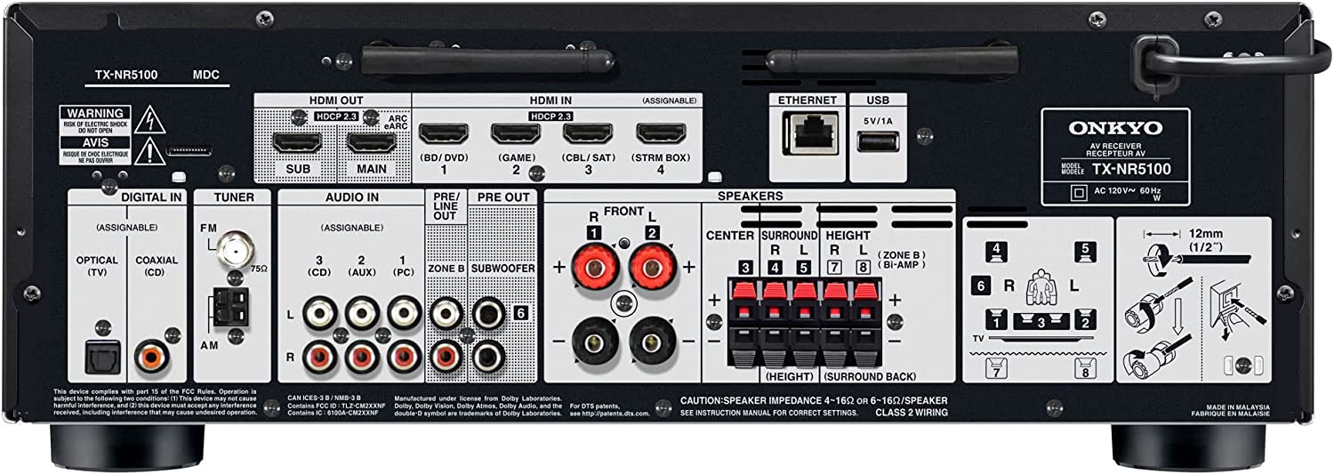 Onkyo TX-NR5100 7.2-CHANNEL 8K AV RECEIVER (Certified Refurbished) - Image 3