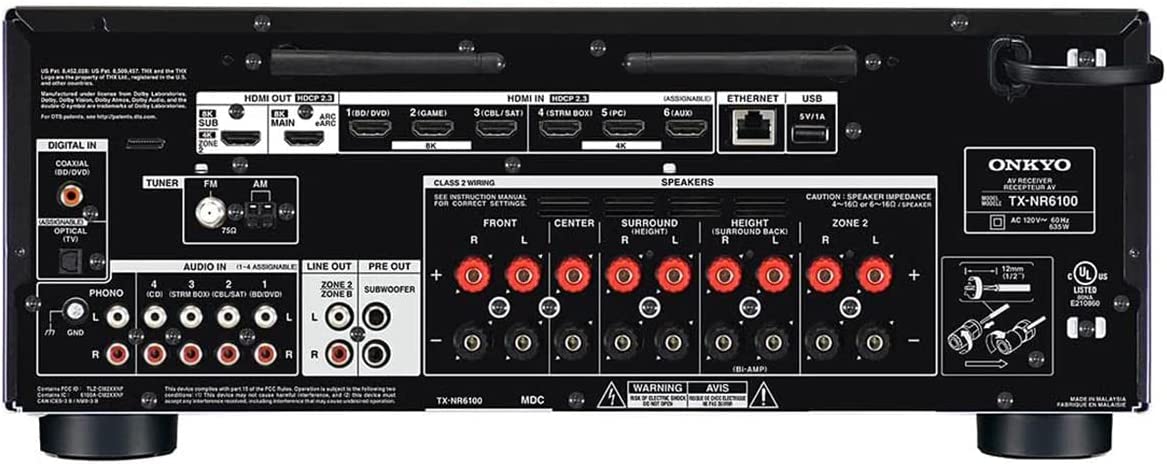 Onkyo TX-NR6100 7.2-Channel THX Certified AV Receiver (Certified Refurbished) - Image 3