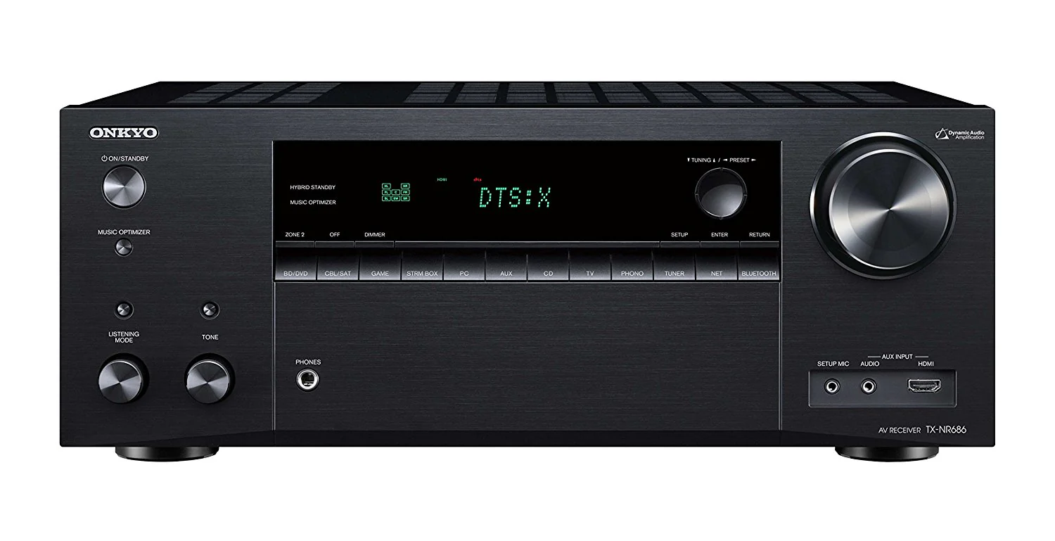 Onkyo TX-NR686 7.2 Channel THX® Certified Select™ A/V Receiver 4K Ultra HD Bluetooth WiFi Atmos 1470W (Certified Refurbished)