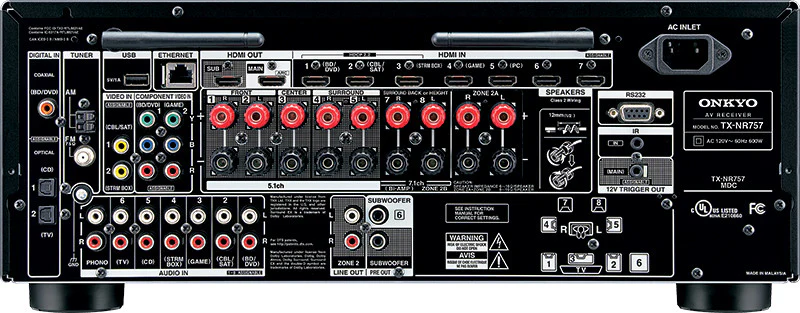 Onkyo TX-NR757 7.2 Channel Receiver 4K Bluetooth WiFi Atmos THX 1260W (B-STOCK) - Image 2