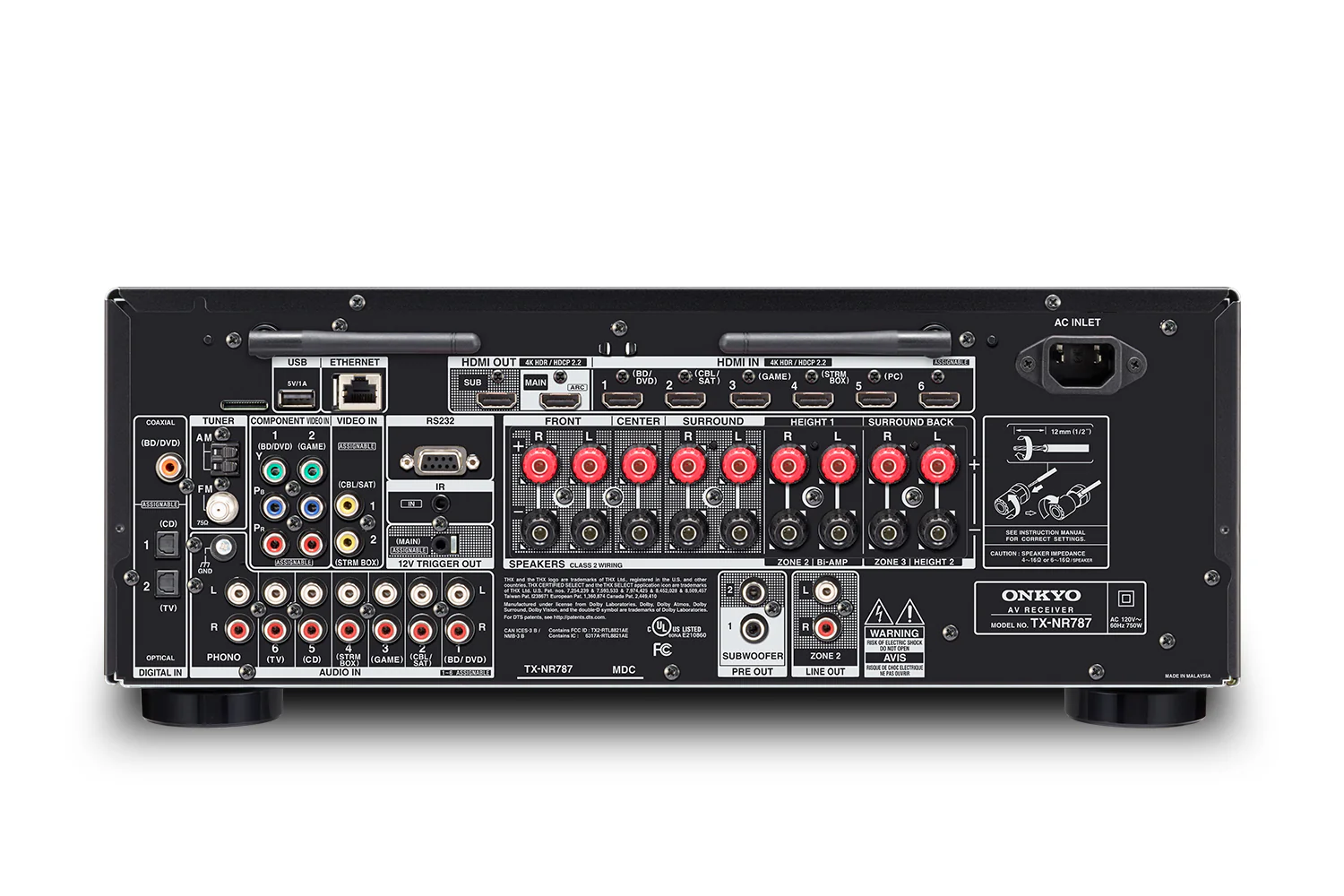 Onkyo TX-NR787 9.2 Channel 4K Ultra HD Network AV Receiver 4K Bluetooth Atmos 1980W (Certified Refurbished) - Image 3