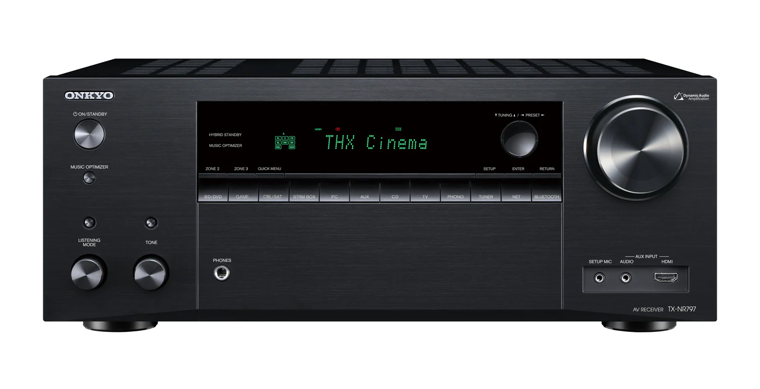 Onkyo TX-NR797 9.2 Channel THX® Certified Select™ A/V Receiver 4K Ultra HD Bluetooth WiFi Atmos 1980W IMAX Enchanced (Certified Refurbished)