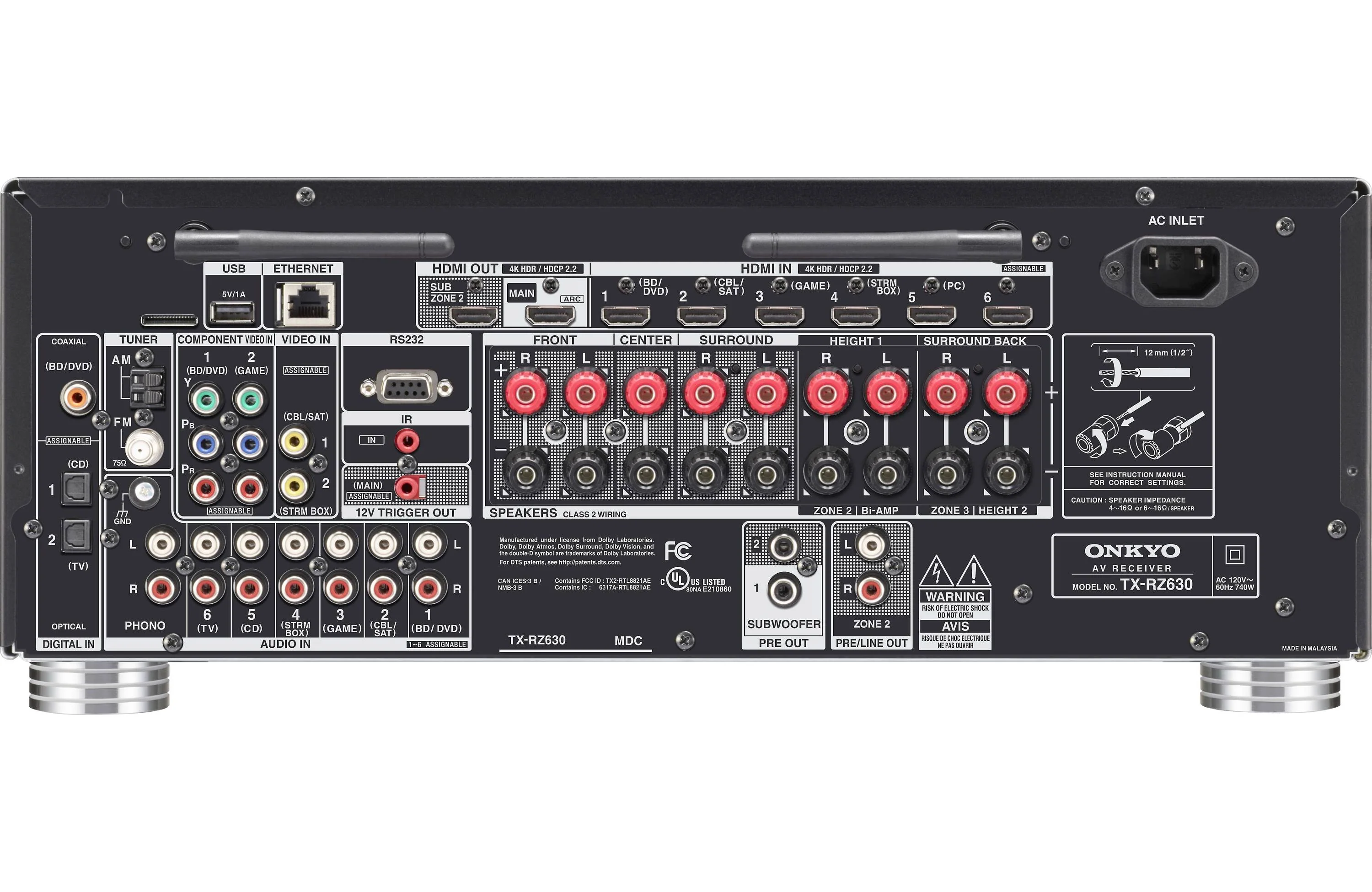 Onkyo TX-RZ630 9.2-Channel Network A/V Receiver (Certified Refurbished) - Image 2