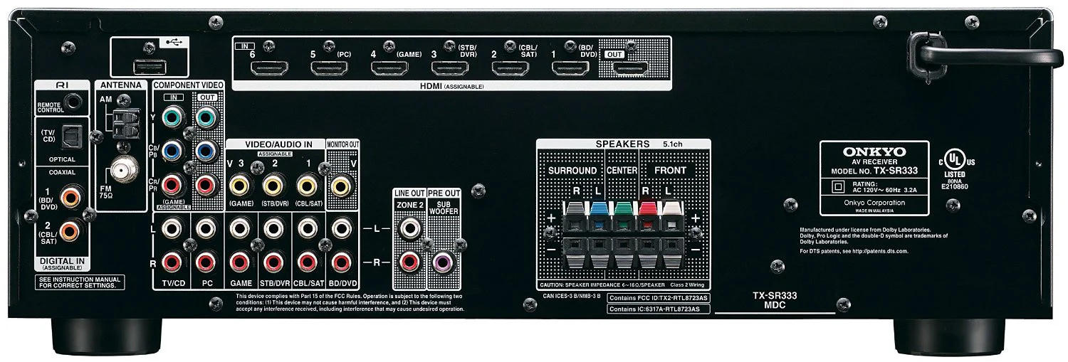 Onkyo TX-SR333 5.1-Channel 3-D Receiver (B-STOCK) - Image 2