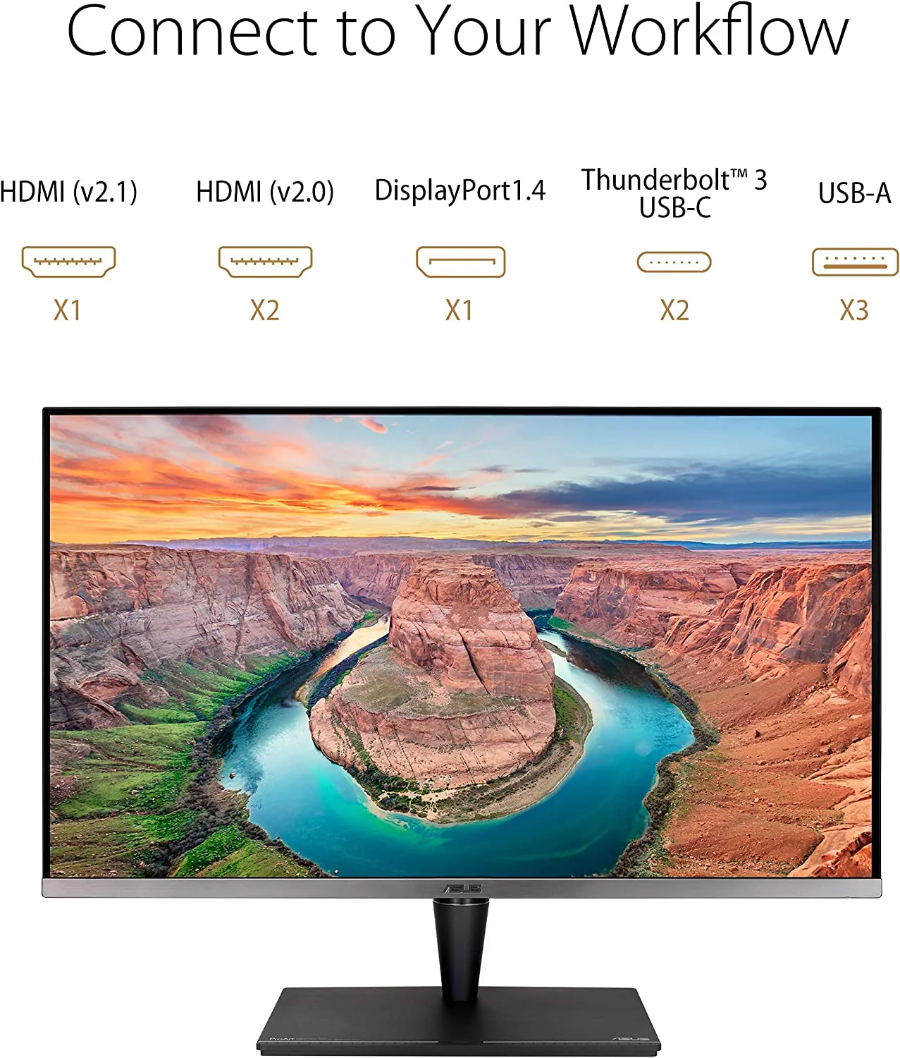 ASUS ProArt Display PA32UCG-K - 32-inch, 4K HDR, 1600 nits, 1,152 zones Mini LED Backlight, 120Hz VRR, FreeSync2 HDR, Dolby Vision, HDR-10, ProArt Hardware Calibration, Thunderboltª 3, HDMI(v2.1), VESA DisplayHDR 1400 (Certified Refurbished) - Image 5