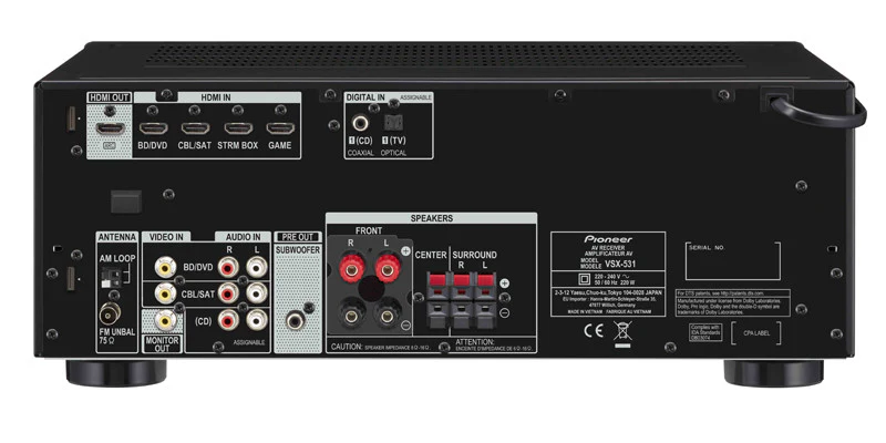 Pioneer VSX-531 5.1 Channel Receiver 4K Bluetooth 700W (Certified Refurbished) - Image 3