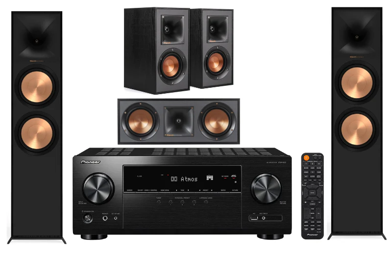 Pioneer VSX-935 7.2 Channel 8K Ultra HD Network AV Receiver | Klipsch R-800F Floor Standing Speaker Bundle (Certified Refurbished) - Image 2