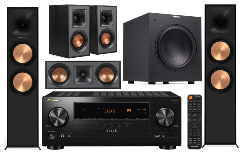 Pioneer Elite VSX-LX105 7.2 Channel Network AV Receiver | Klipsch 5.1 Speaker Bundle (Certified Refurbished)