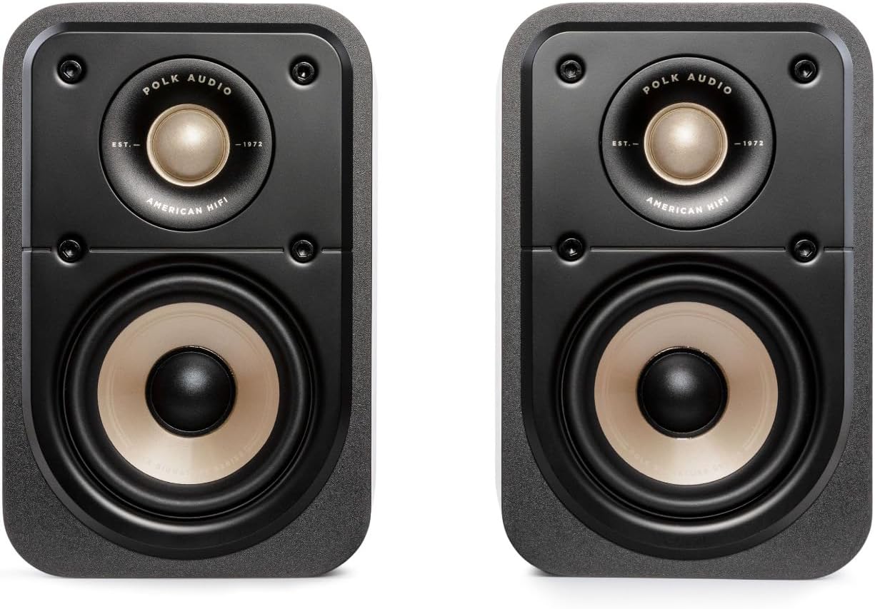 Polk Signature Elite ES10 Surround Sound Speakers - Hi-Res Audio Certified, Dolby Atmos & DTS:X Compatible, 1" Tweeter & 4" Woofer, Power Port Technology for Bass (Refurbished) - Image 2