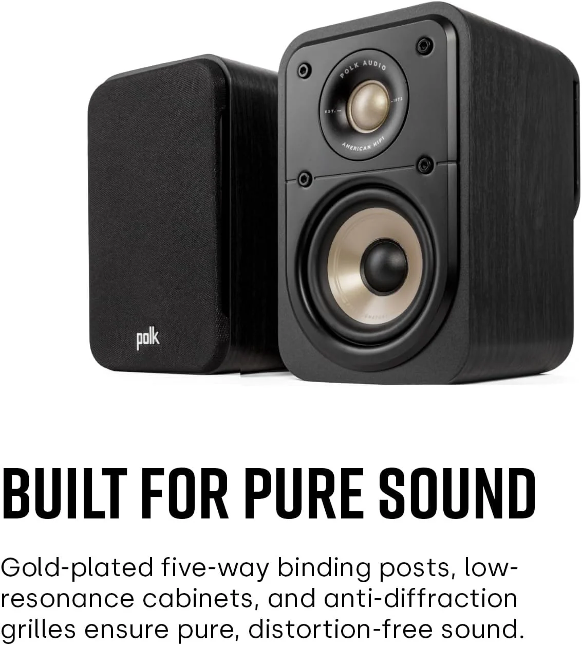 Polk Signature Elite ES10 Surround Sound Speakers - Hi-Res Audio Certified, Dolby Atmos & DTS:X Compatible, 1" Tweeter & 4" Woofer, Power Port Technology for Bass (Refurbished) - Image 3