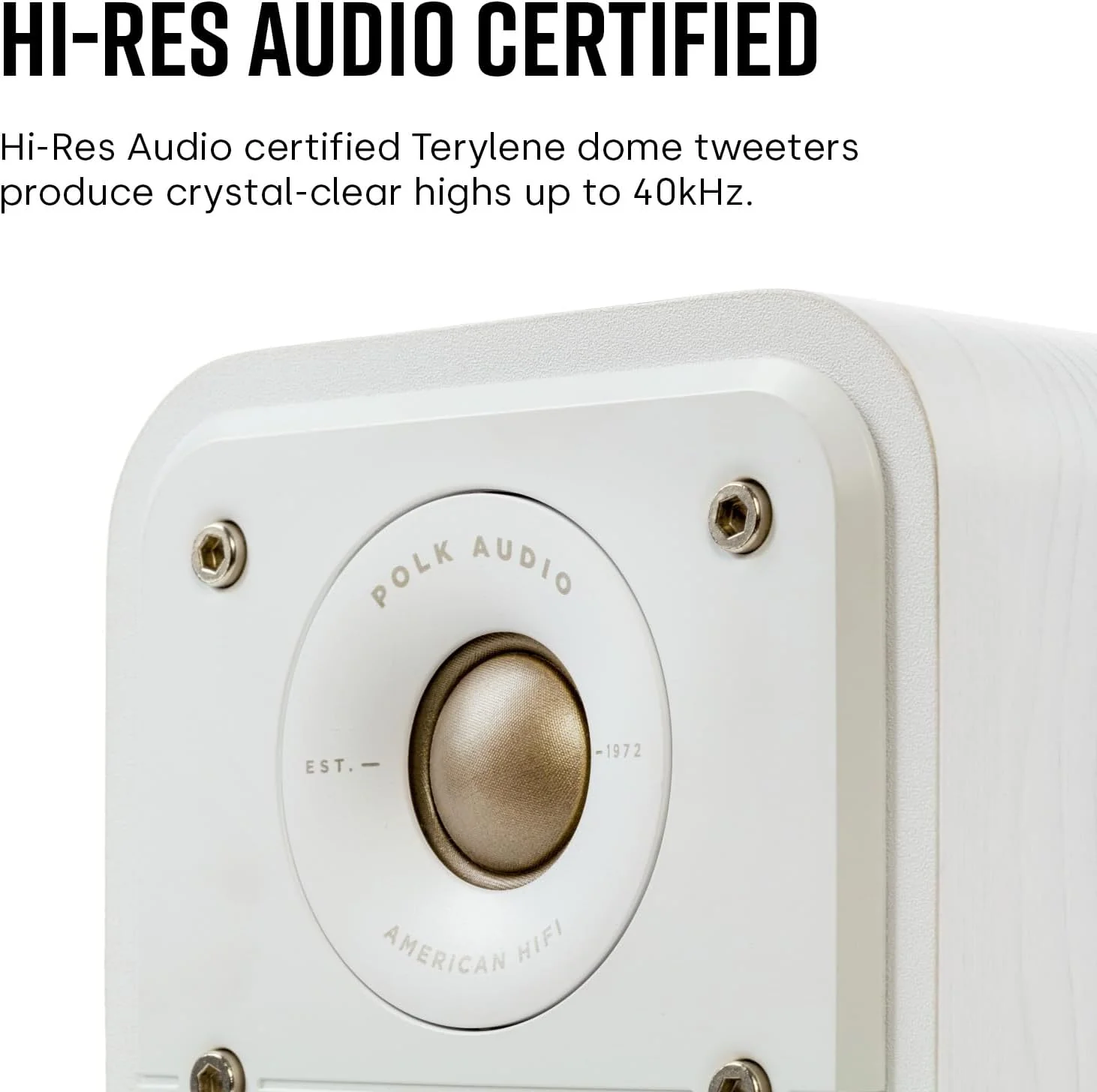 Polk Signature Elite ES10 Surround Sound Speakers - Hi-Res Audio Certified, Dolby Atmos & DTS:X Compatible, 1" Tweeter & 4" Woofer, Power Port Technology for Bass (Refurbished) - Image 5
