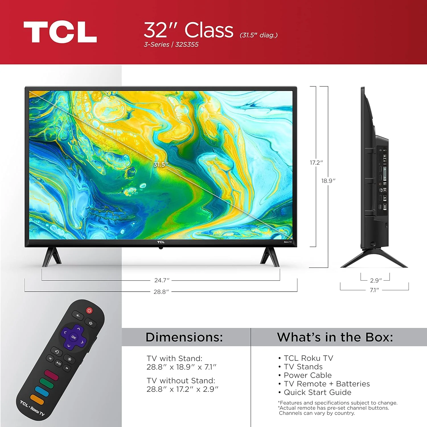 TCL 32" Class 3-Series HD 720p LED Smart Roku TV - 32S355-CA (Refurbished) - Image 10