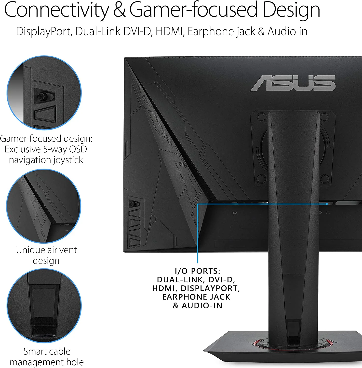 ASUS VG258QR 24.5” Gaming Monitor, 1080P Full HD, 165Hz (Supports 144Hz), G-SYNC Compatible, 0.5ms, Extreme Low Motion Blur, Eye Care, DisplayPort HDMI DVI-D (Certified Refurbished) - Image 6