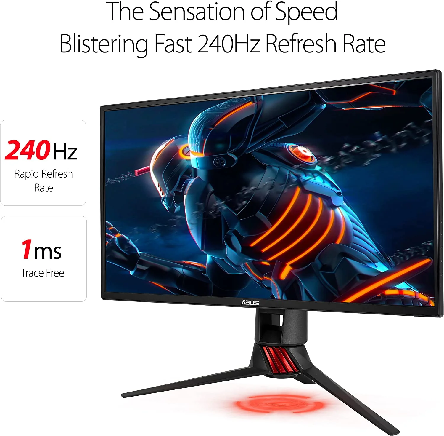 Asus ROG Strix XG258Q Gaming Monitor – 25 inch (24.5 inch viewable) FHD (1920x1080), Native 240Hz, 1ms, G-SYNC Compatible, FreeSync Premium, Asus Aura RGB (Certified Refurbished) - Image 2