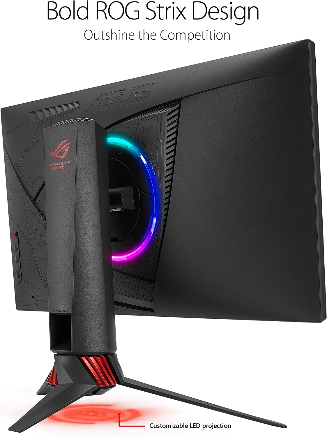 Asus ROG Strix XG258Q Gaming Monitor – 25 inch (24.5 inch viewable) FHD (1920x1080), Native 240Hz, 1ms, G-SYNC Compatible, FreeSync Premium, Asus Aura RGB (Certified Refurbished) - Image 3