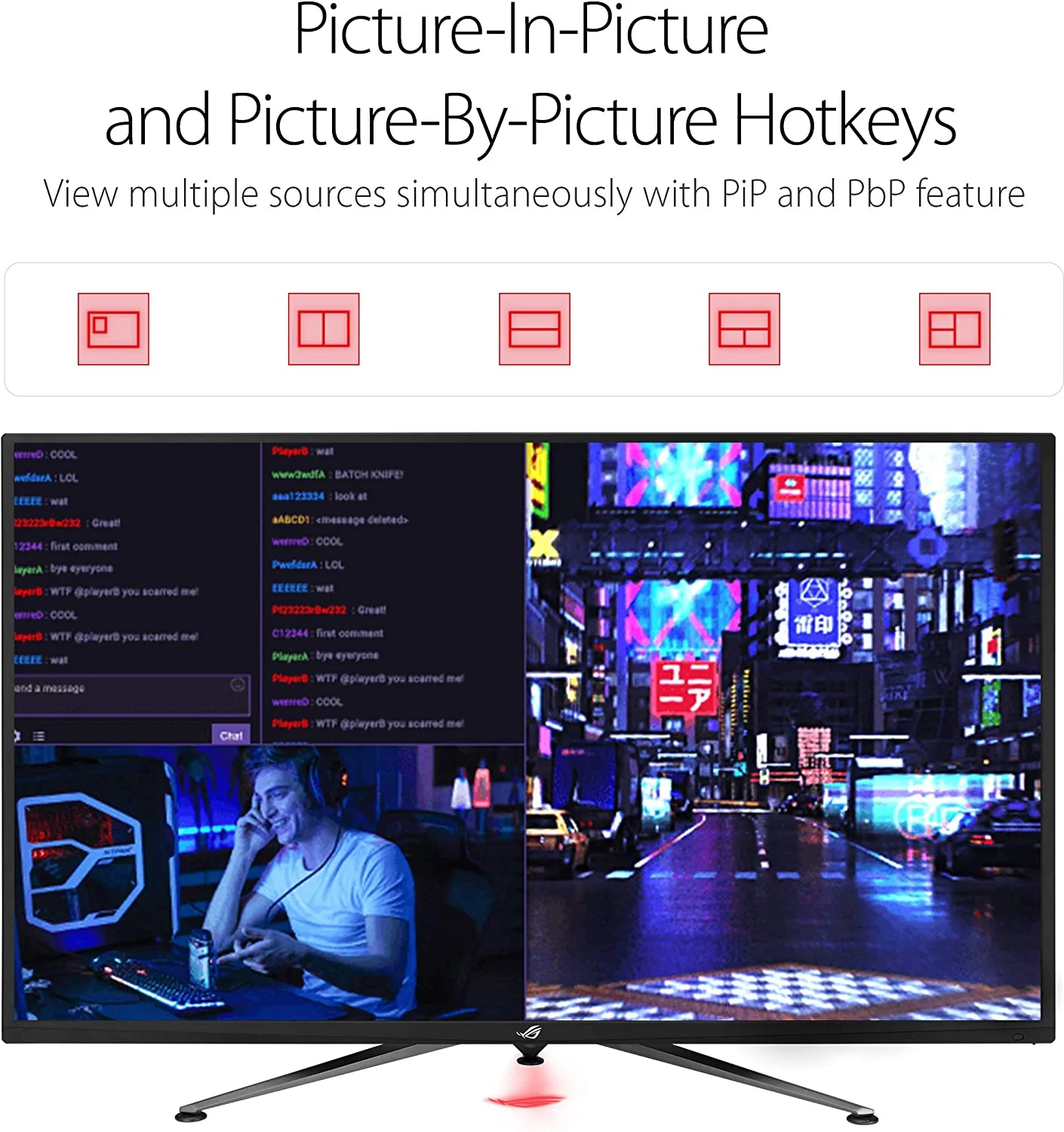 Asus ROG Strix XG438Q HDR Large Gaming Monitor — 43-inch, 4K (3840 x 2160), 120 Hz, FreeSync™ 2 HDR, DisplayHDR™ 600, DCI-P3 90%, Shadow Boost, 10W Speaker*2, Remote Control (Certified Refurbished) - Image 3