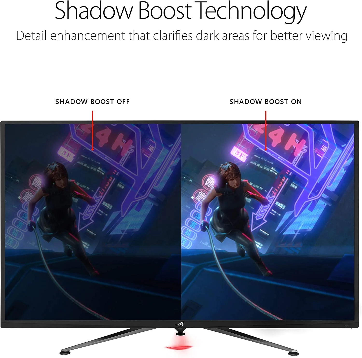 Asus ROG Strix XG438Q HDR Large Gaming Monitor — 43-inch, 4K (3840 x 2160), 120 Hz, FreeSync™ 2 HDR, DisplayHDR™ 600, DCI-P3 90%, Shadow Boost, 10W Speaker*2, Remote Control (Certified Refurbished) - Image 4
