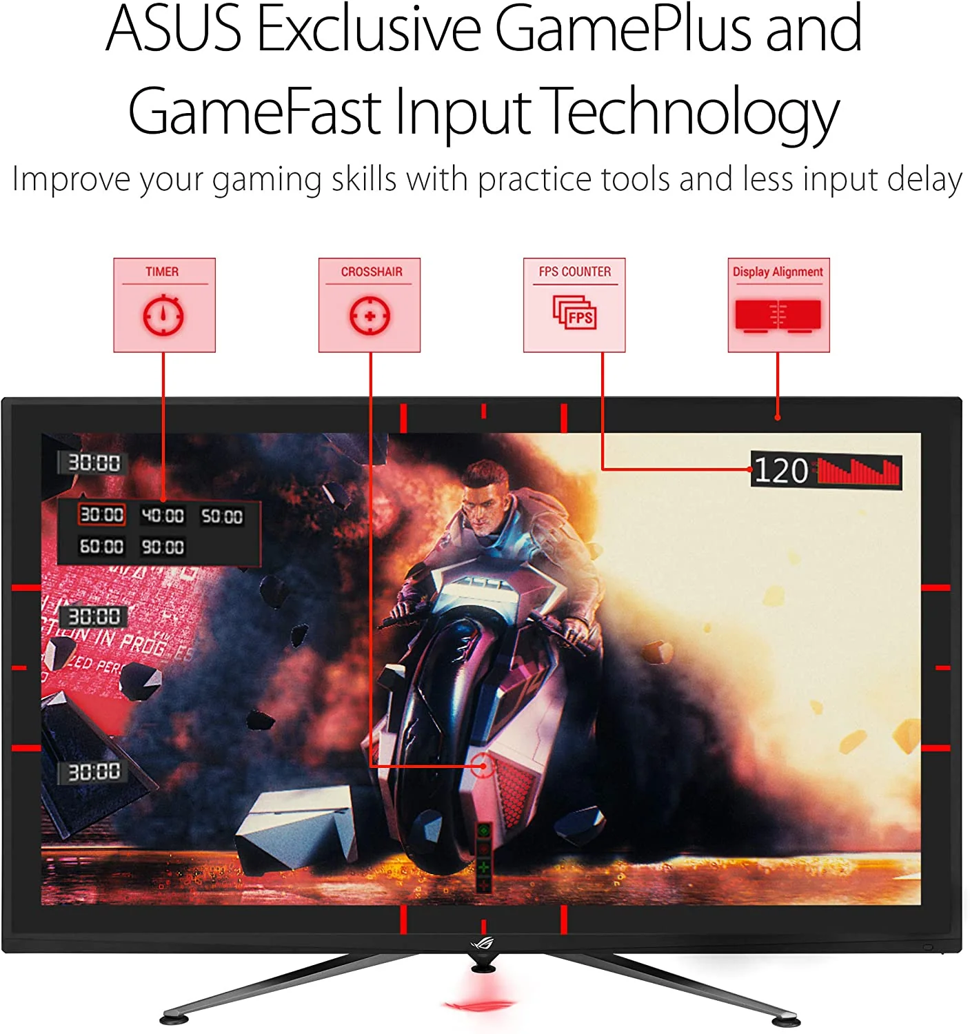 Asus ROG Strix XG438Q HDR Large Gaming Monitor — 43-inch, 4K (3840 x 2160), 120 Hz, FreeSync™ 2 HDR, DisplayHDR™ 600, DCI-P3 90%, Shadow Boost, 10W Speaker*2, Remote Control (Certified Refurbished) - Image 5