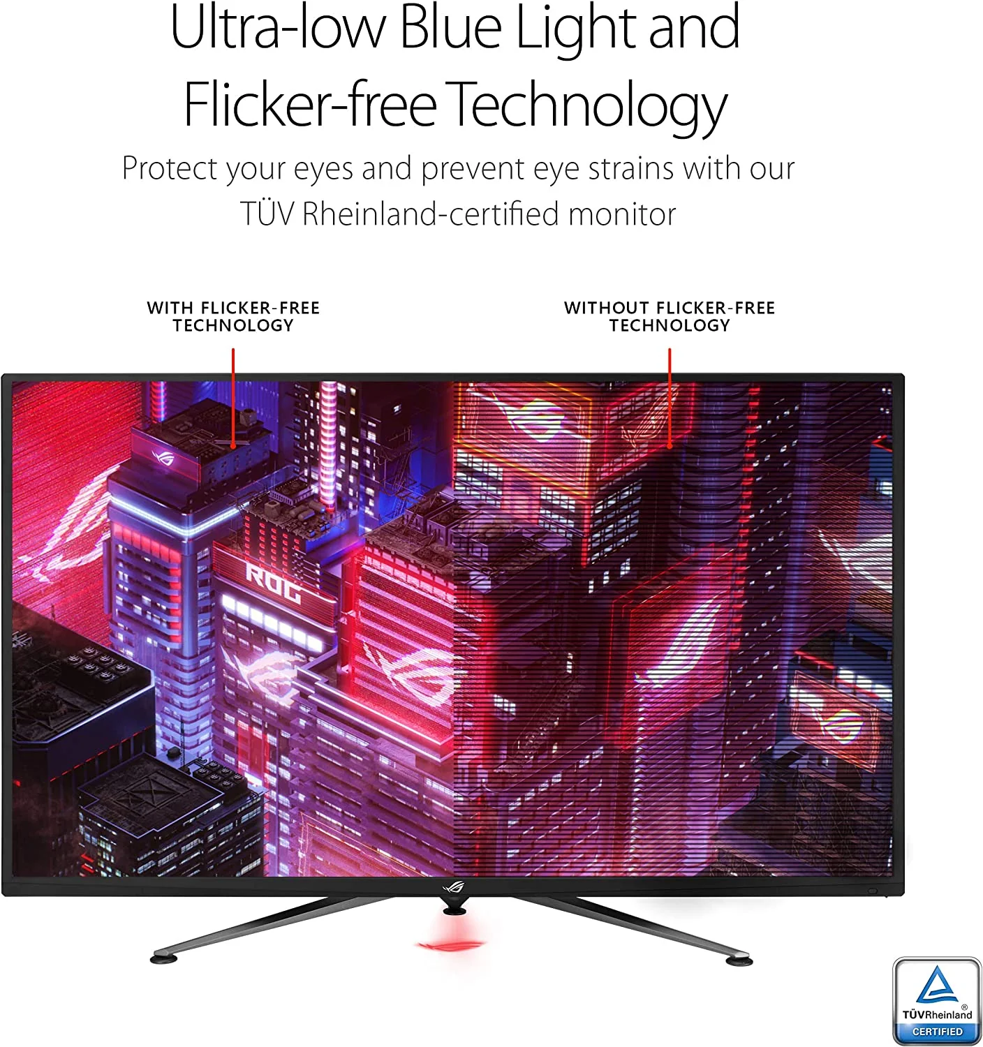 Asus ROG Strix XG438Q HDR Large Gaming Monitor — 43-inch, 4K (3840 x 2160), 120 Hz, FreeSync™ 2 HDR, DisplayHDR™ 600, DCI-P3 90%, Shadow Boost, 10W Speaker*2, Remote Control (Certified Refurbished) - Image 6