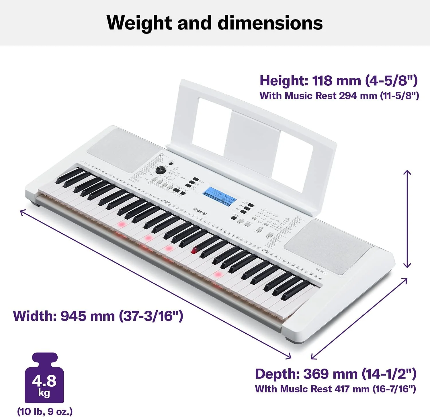 Yamaha EZ-300 61-Key Portable Keyboard with Lighted Keys (Certified Refurbished) - Image 6