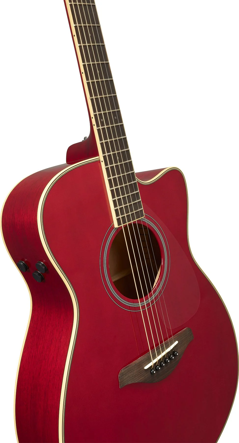 Yamaha FSCTA RR Folk/Concert TransAcoustic 6-String RH Acoustic Electric Guitar - Ruby Red (Certified Refurbished) - Image 2