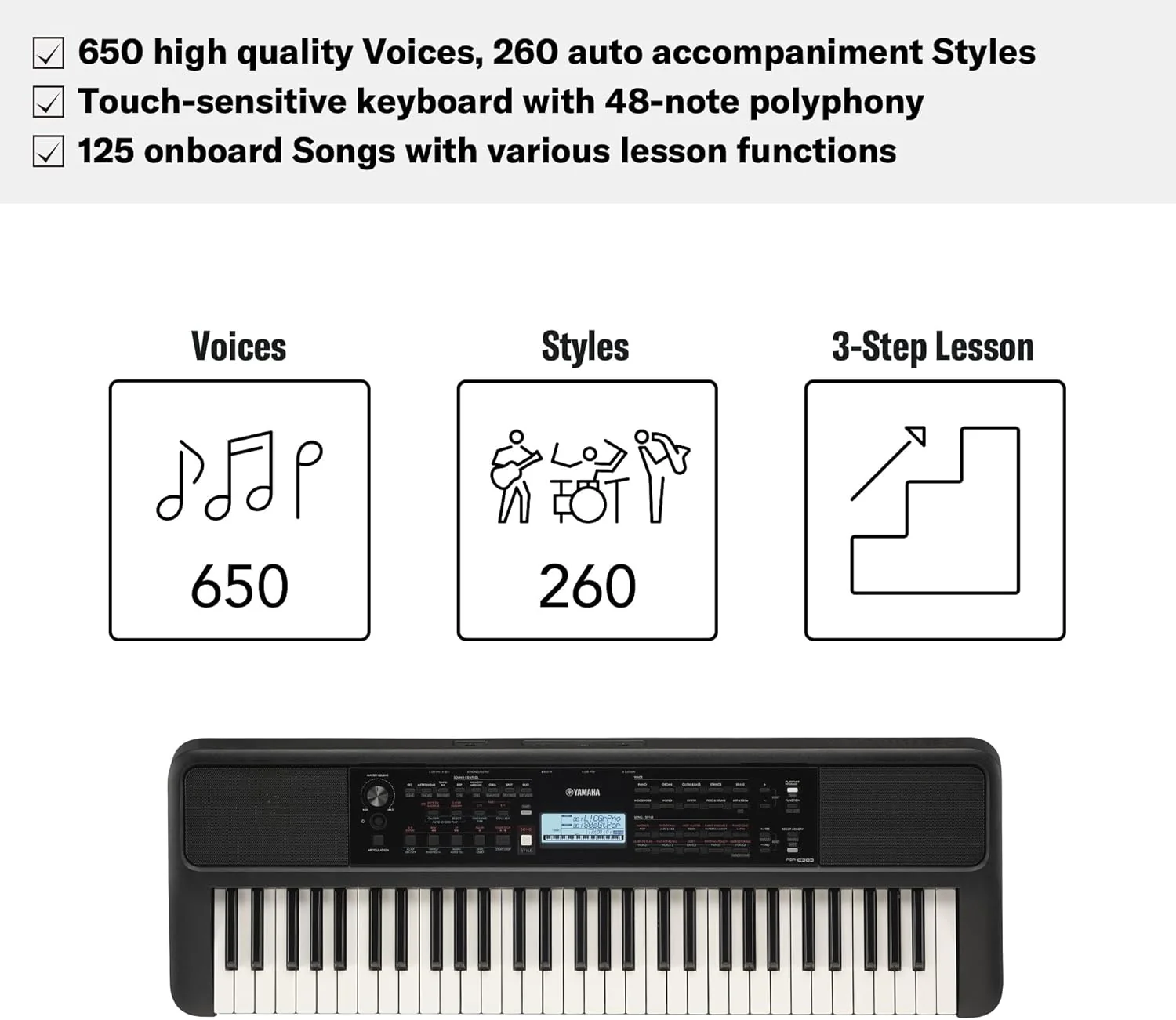 Yamaha PSR-E383 61 Key Portable Keyboard (Certified Refurbished) - Image 2