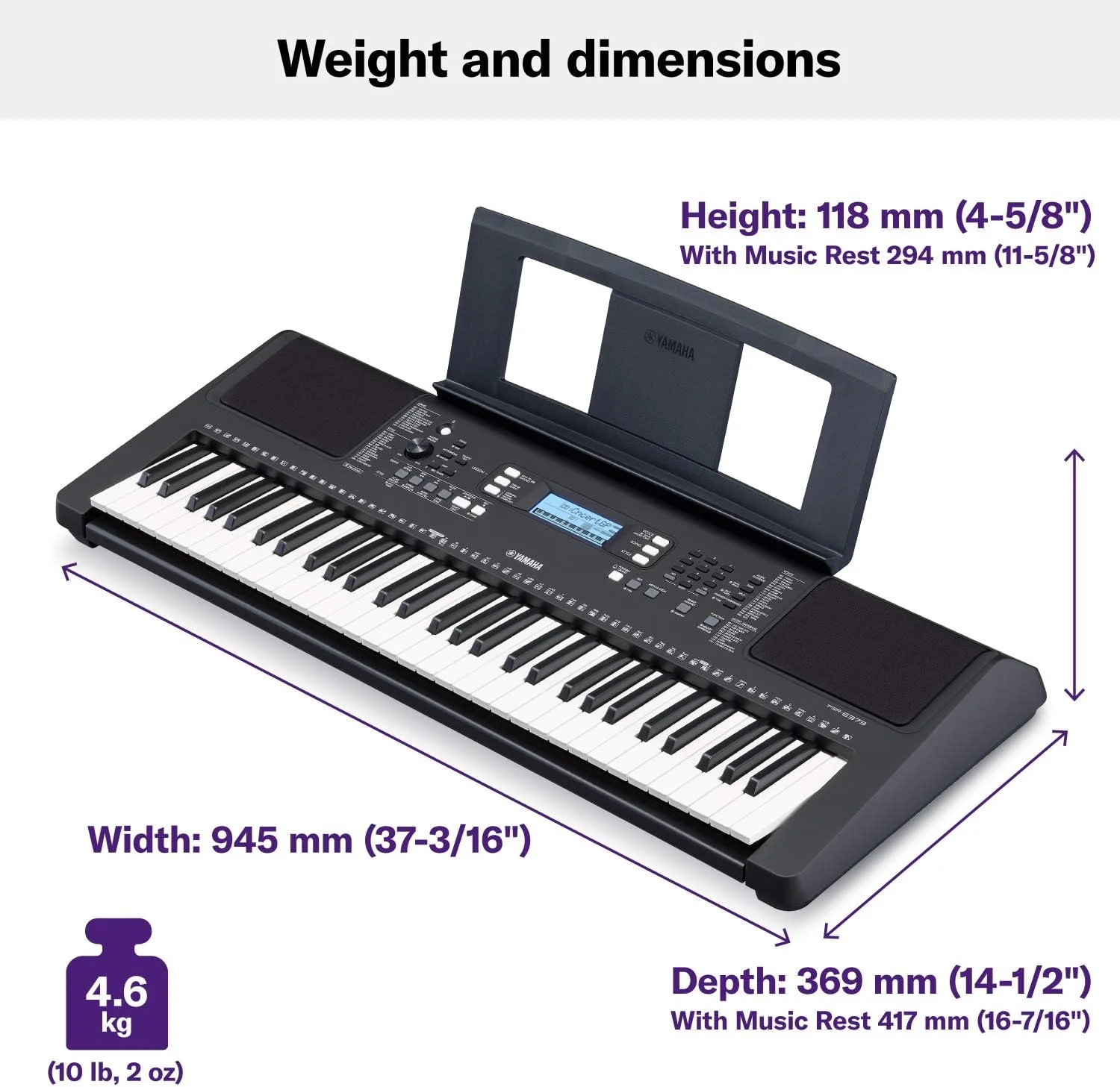 Yamaha PSR-E373 61-Key Touch Sensitive Portable Keyboard (Certified Refurbished) - Image 4