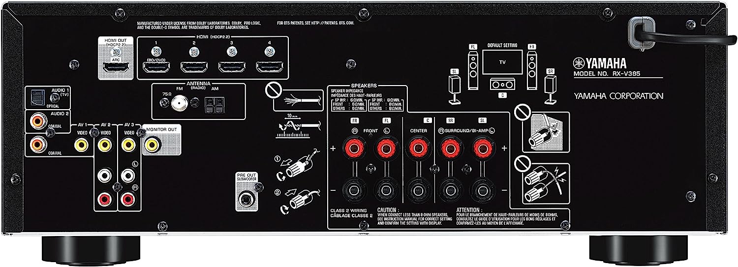 Yamaha RX-V385 5.1-Channel 4K AV Receiver (Certified Refurbished) - Image 2